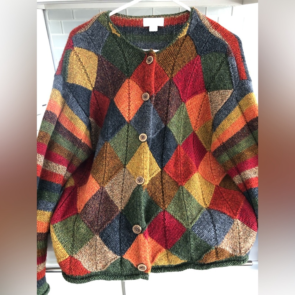 Vintage Multicolor 100% Wool Sweater